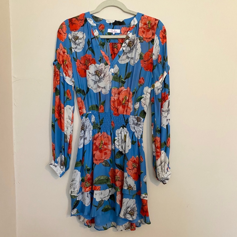 Parker blue floral dress